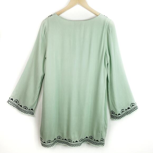 Skies Are Blue Mint Green Bell Sleeve Shift Dress Size S Small - Picture 2 of 6
